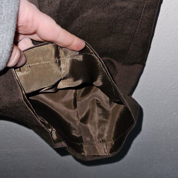 NWT Le Suit Petite Brown 3-Pc Outfit Jacket Pants Scarf 6P Career Retail $200 - Picture 16 of 16